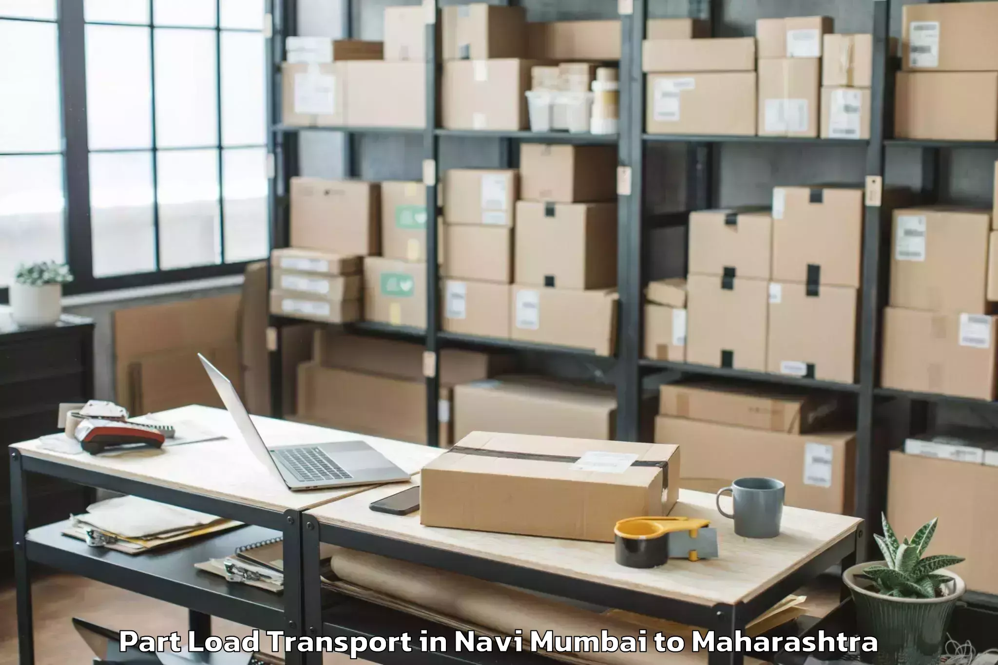 Trusted Navi Mumbai to Mehkar Part Load Transport